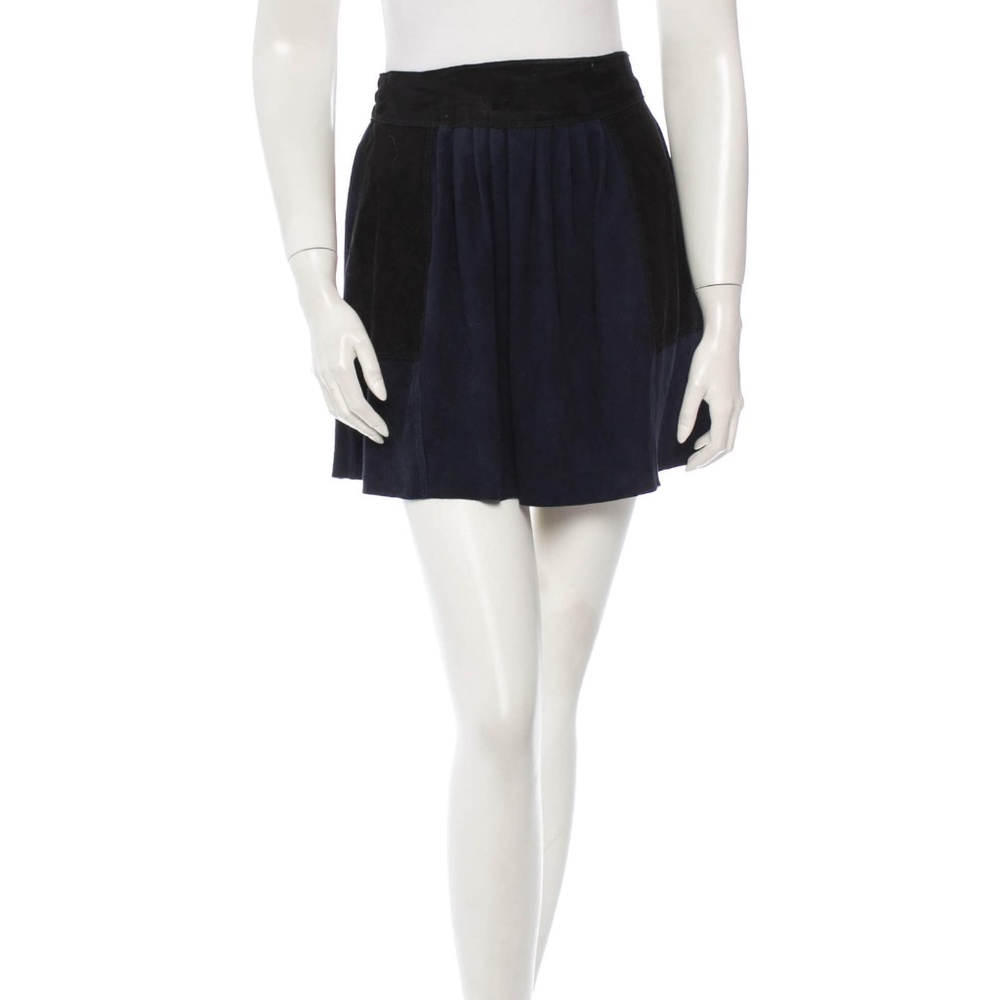 Rebecca Taylor Navy Leather Mini Skirt